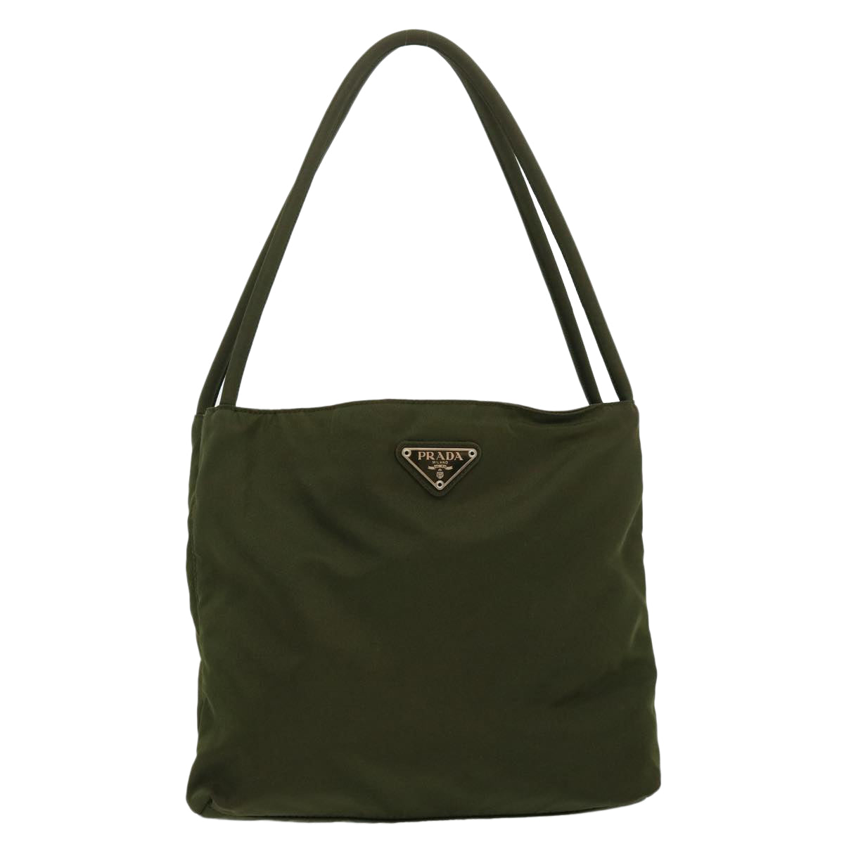 PRADA Tote Bag Nylon Khaki Auth ar7485