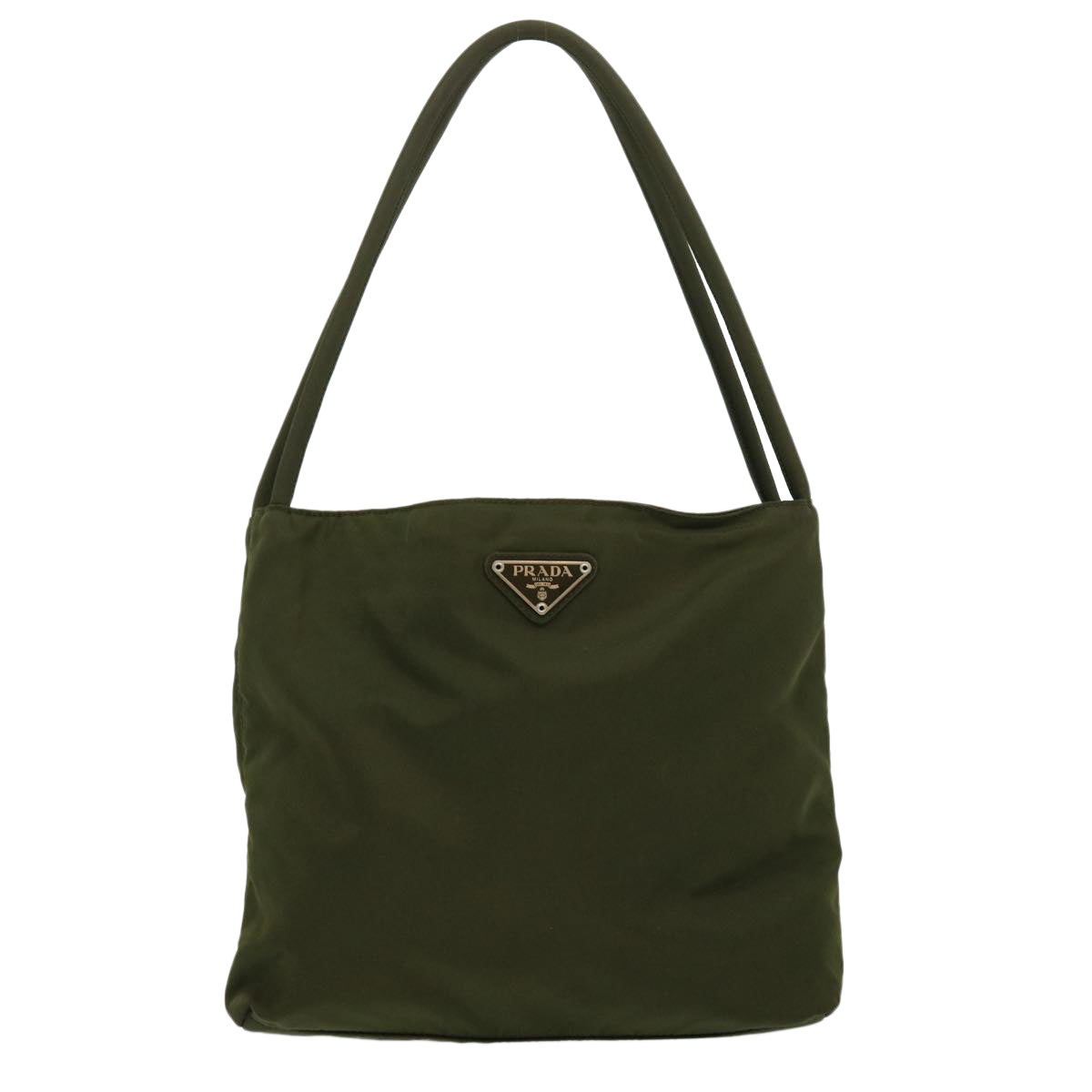 PRADA Tote Bag Nylon Khaki Auth ar7485