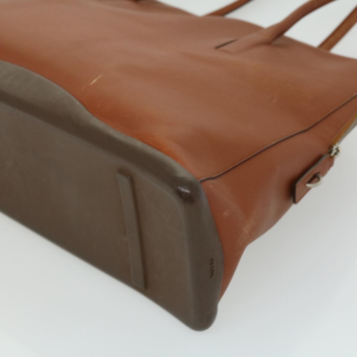 PRADA Tote Bag Leather Brown Auth ar7489