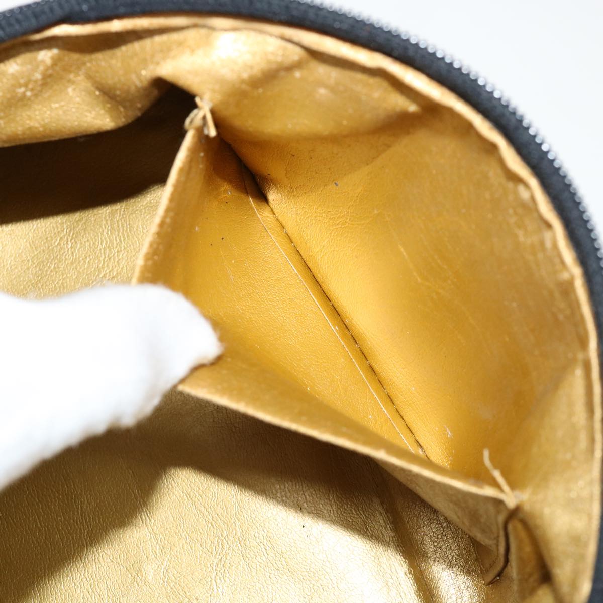 VERSACE Vanity Hand Bag PVC Leather Yellow Auth ar7506