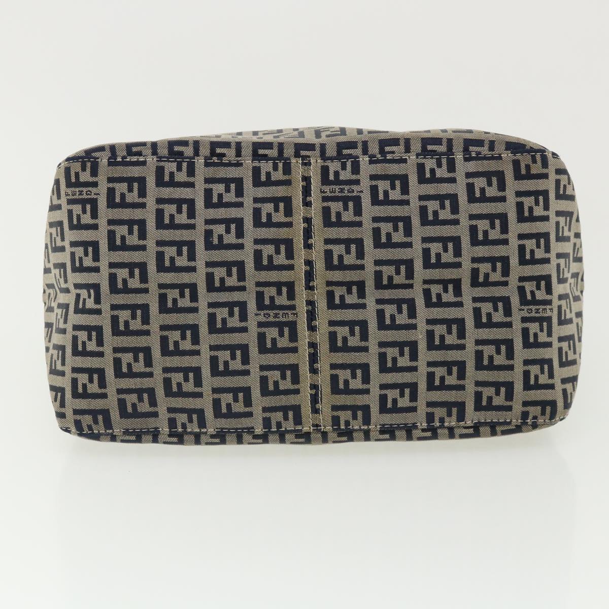 FENDI Zucca Canvas Mamma Baguette Shoulder Bag Navy Auth ar7934