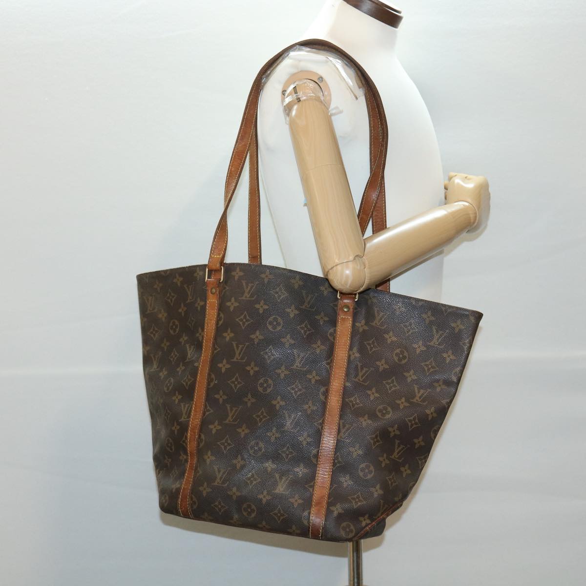 LOUIS VUITTON Monogram Sac Shopping Tote Bag M51108 LV Auth ar8072B