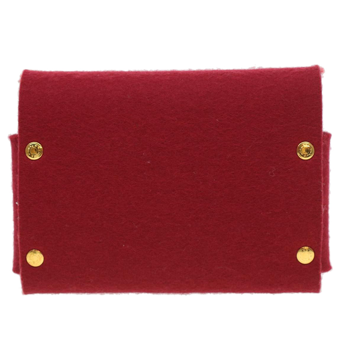 HERMES EtuiCartesGM Card Case Wool Red Auth ar8170 - 0