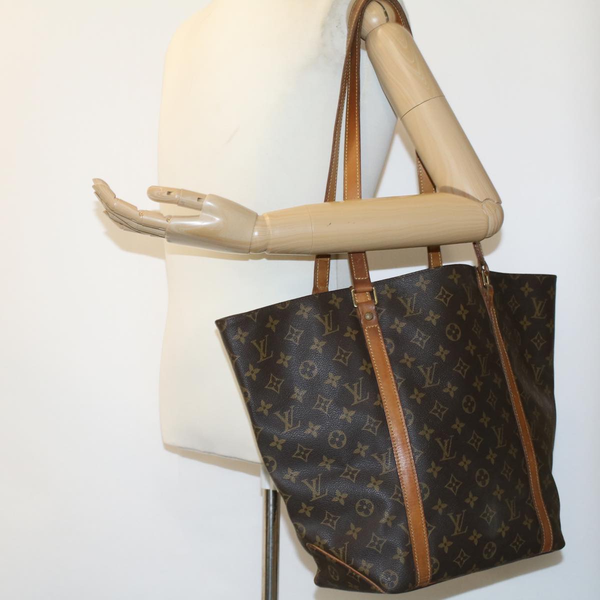 LOUIS VUITTON Monogram Sac Shopping Tote Bag M51108 LV Auth ar8277