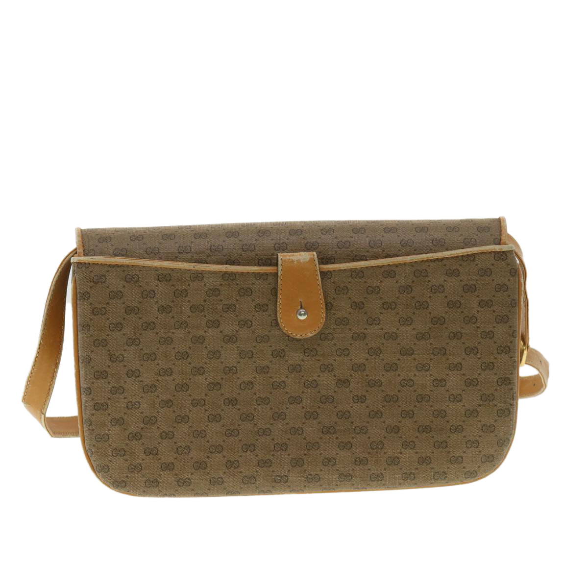 GUCCI Micro GG Canvas Shoulder Bag Beige Auth ar8365