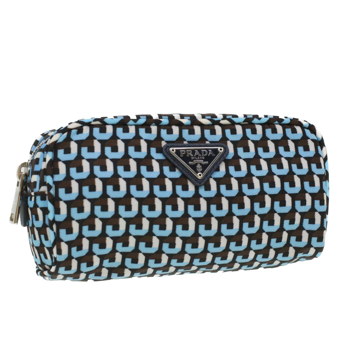 PRADA Pouch Nylon Blue Auth ar8405