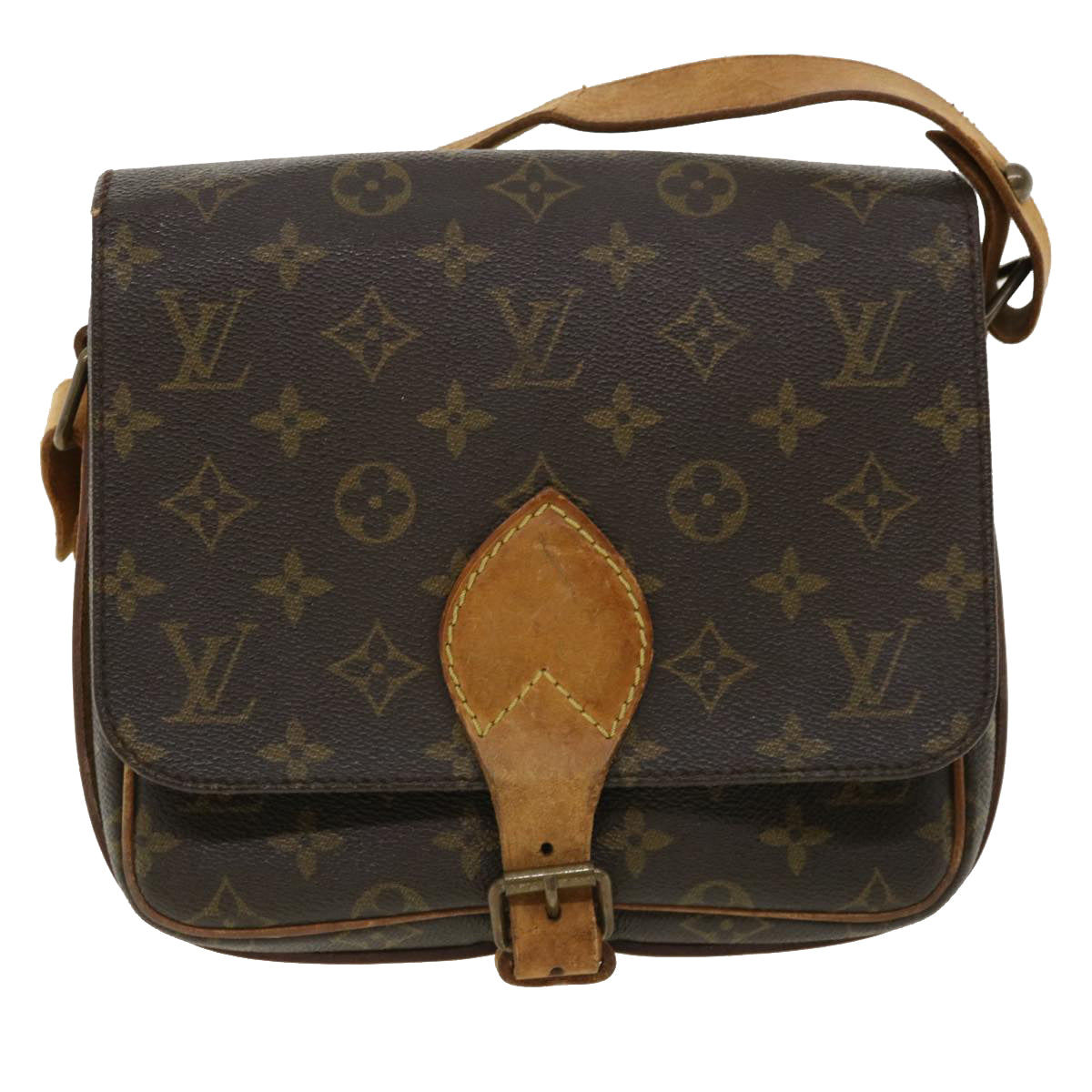 LOUIS VUITTON Monogram Cartouchiere MM Shoulder Bag M51253 LV Auth ar8431