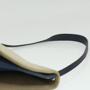 CELINE Shoulder Bag Suede Beige Blue black Auth ar8501-14