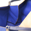 CELINE Shoulder Bag Suede Beige Blue black Auth ar8501-18