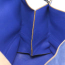 CELINE Shoulder Bag Suede Beige Blue black Auth ar8501-19