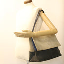 CELINE Shoulder Bag Suede Beige Blue black Auth ar8501-20
