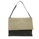 CELINE Shoulder Bag Suede Beige Blue black Auth ar8501-13