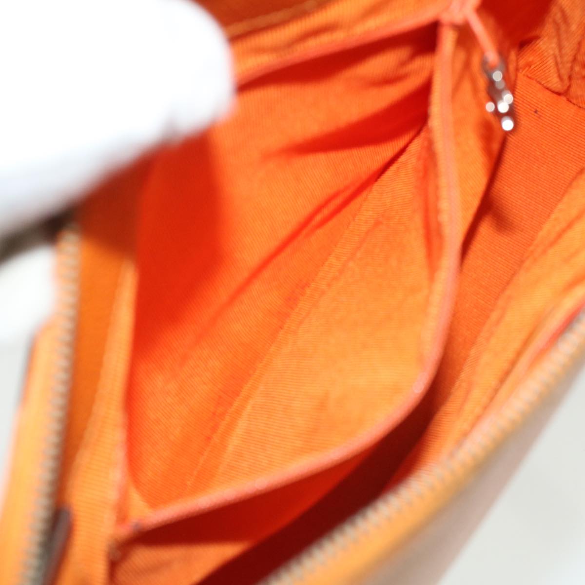 CHANEL Chain Shoulder Bag Caviar Skin Orange CC Auth ar8526