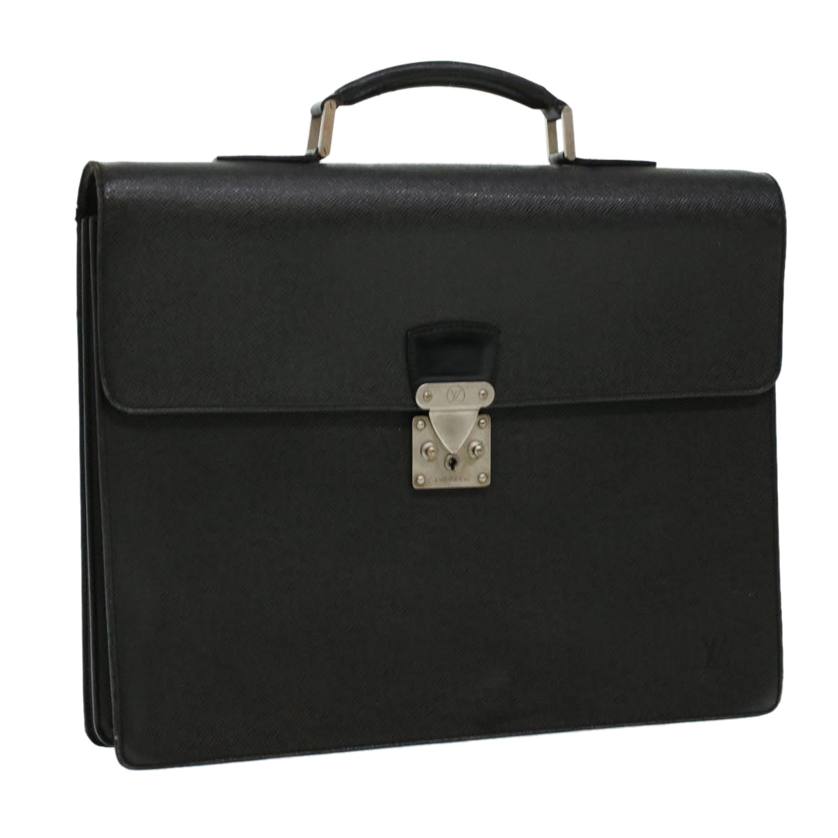 LOUIS VUITTON Taiga Serviette Moscova Briefcase Ardoise Black M54412 Auth ar8569