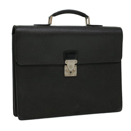 LOUIS VUITTON Taiga Serviette Moscova Briefcase Ardoise Black M54412 Auth ar8569