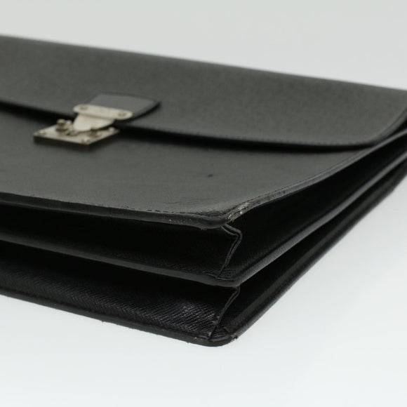 LOUIS VUITTON Taiga Serviette Moscova Briefcase Ardoise Black M54412 Auth ar8569