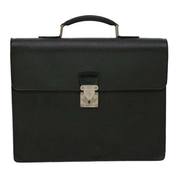 LOUIS VUITTON Taiga Serviette Moscova Briefcase Ardoise Black M54412 Auth ar8569