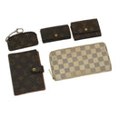 LOUIS VUITTON Monogram Azur Key Purse Day Planner Cover Wallet 5Set Auth ar8626-1