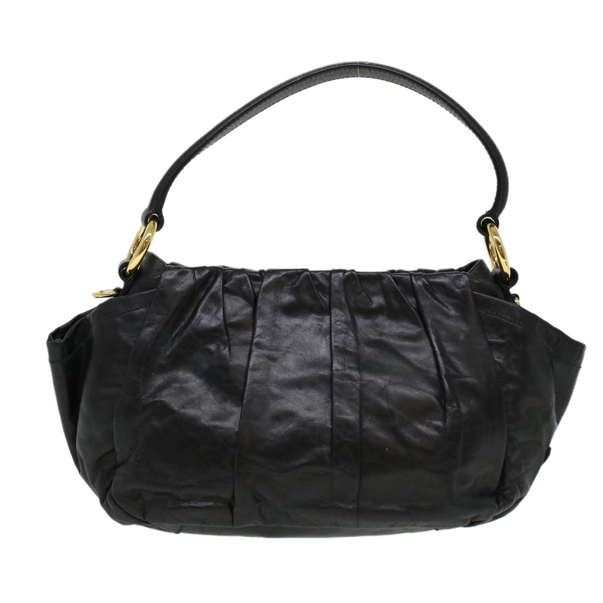 PRADA Hand Bag Leather 2way Black Auth ar8649 - 0
