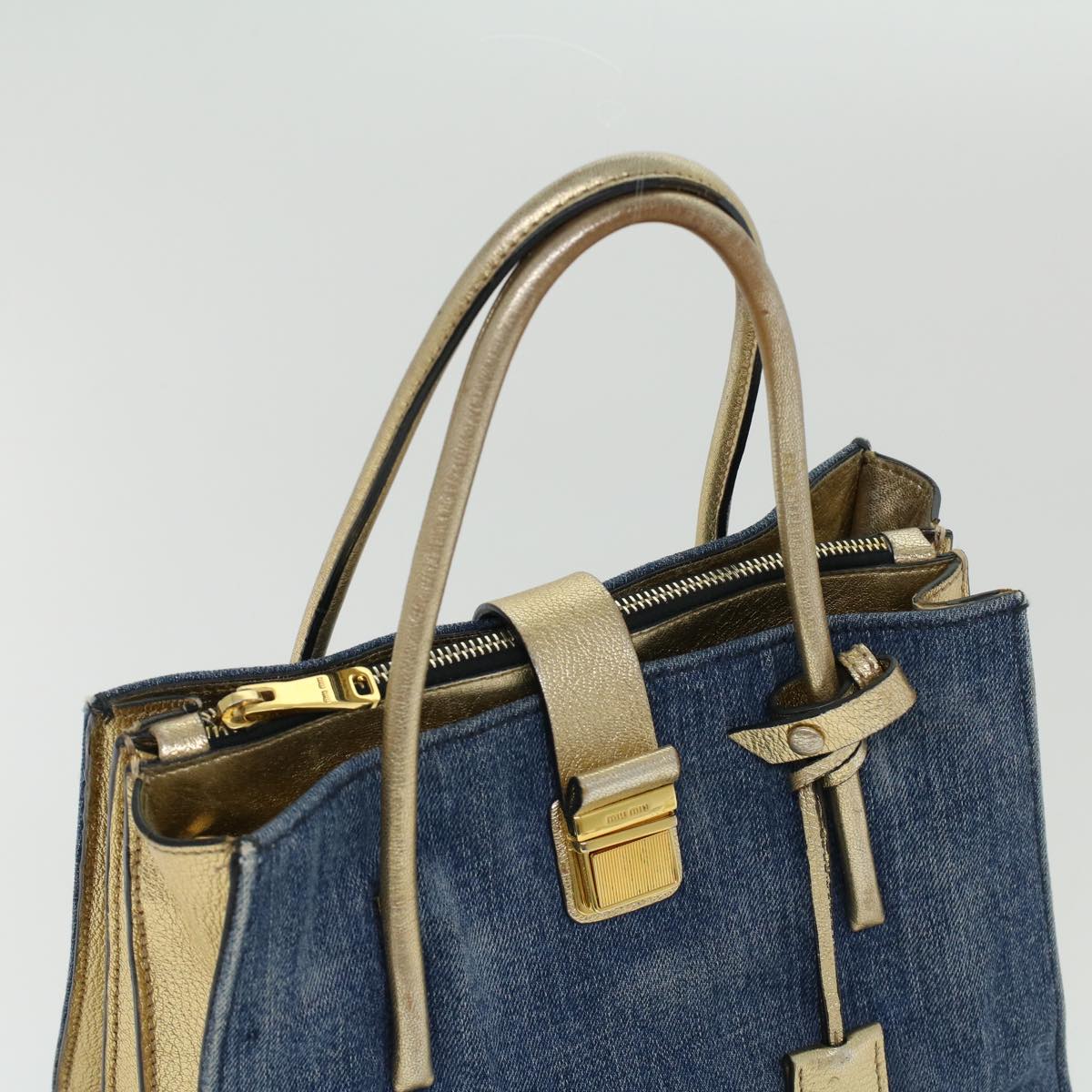 Miu Miu Hand Bag Denim Blue Auth ar8662