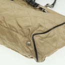 PRADA Quilted Chain Shoulder Bag Nylon Beige Auth ar8728-15