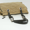 PRADA Quilted Chain Shoulder Bag Nylon Beige Auth ar8728-7