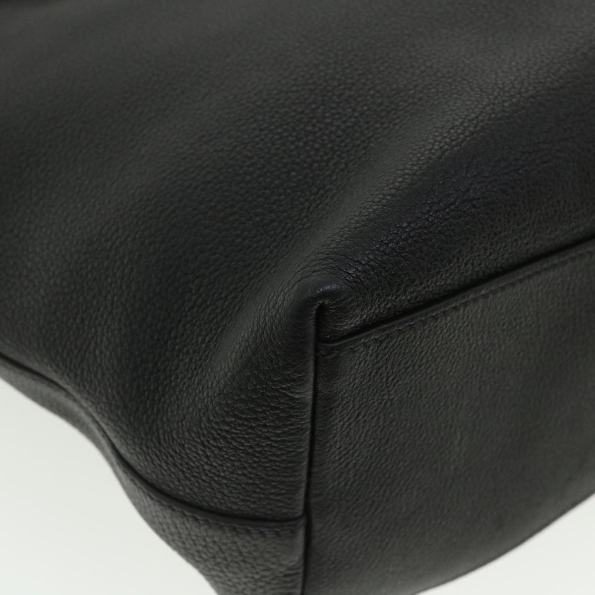 PRADA Tote Bag Leather Black Auth ar8792