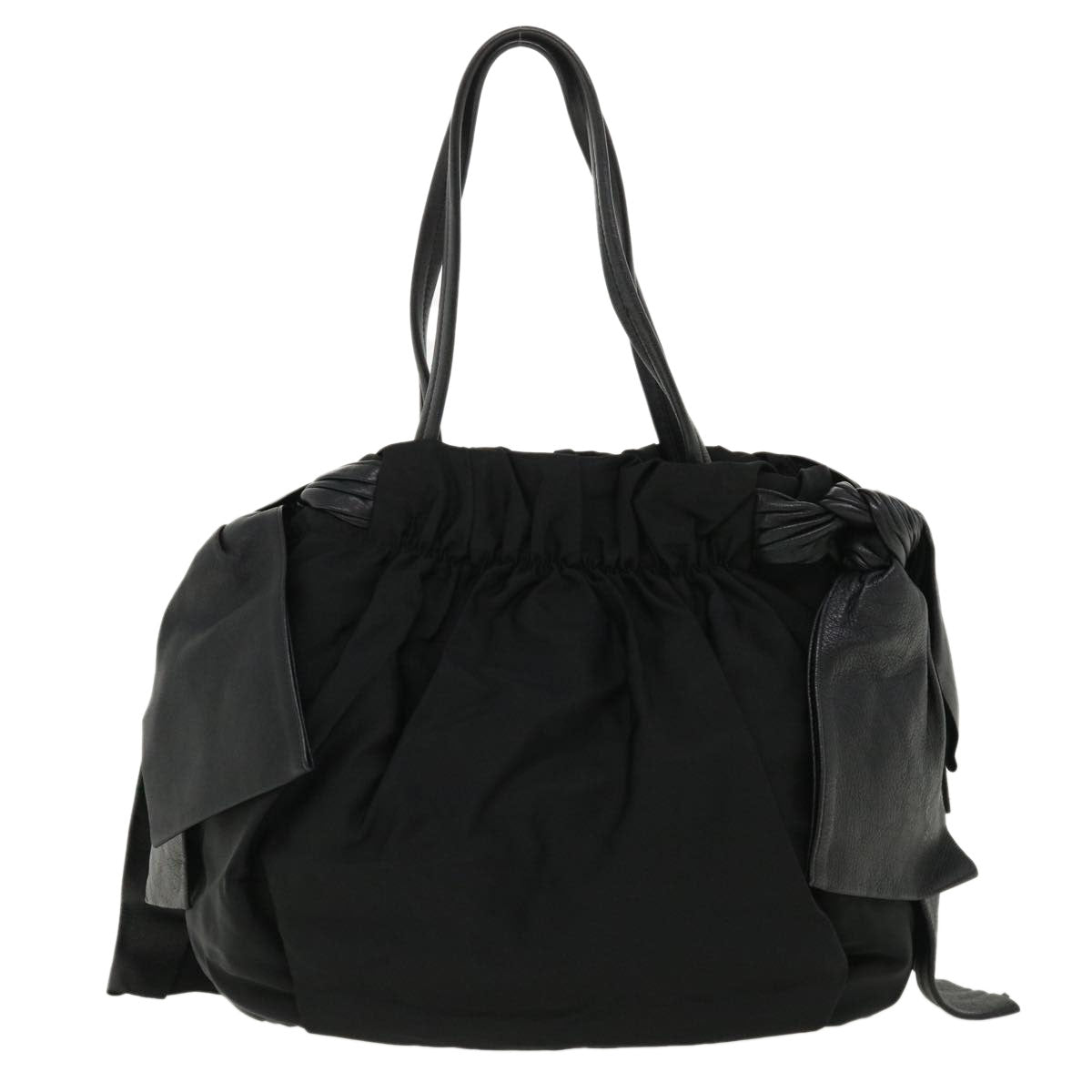 PRADA Hand Bag Nylon 2way Black Auth ar8793