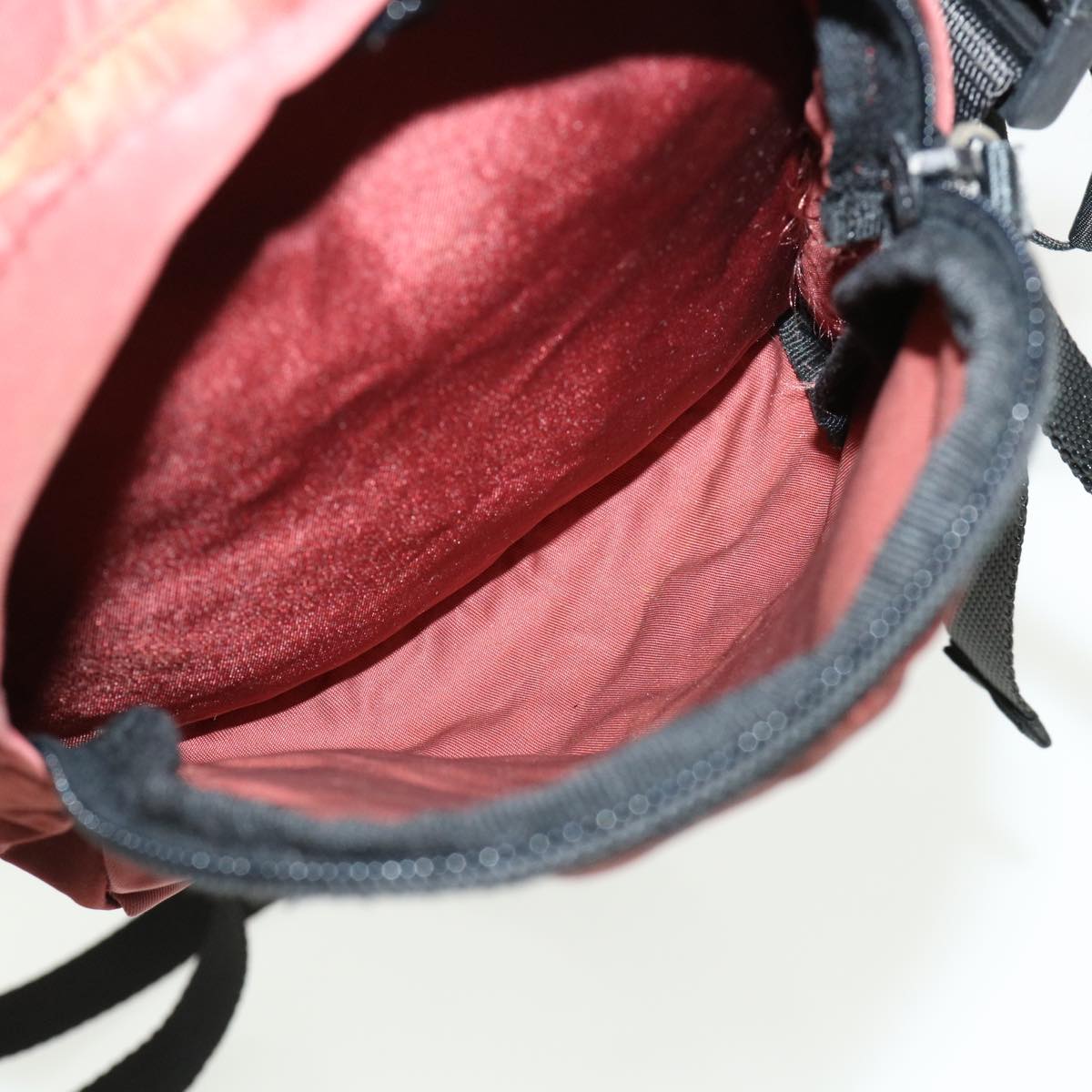 PRADA Backpack Nylon Red Black Auth ar8818