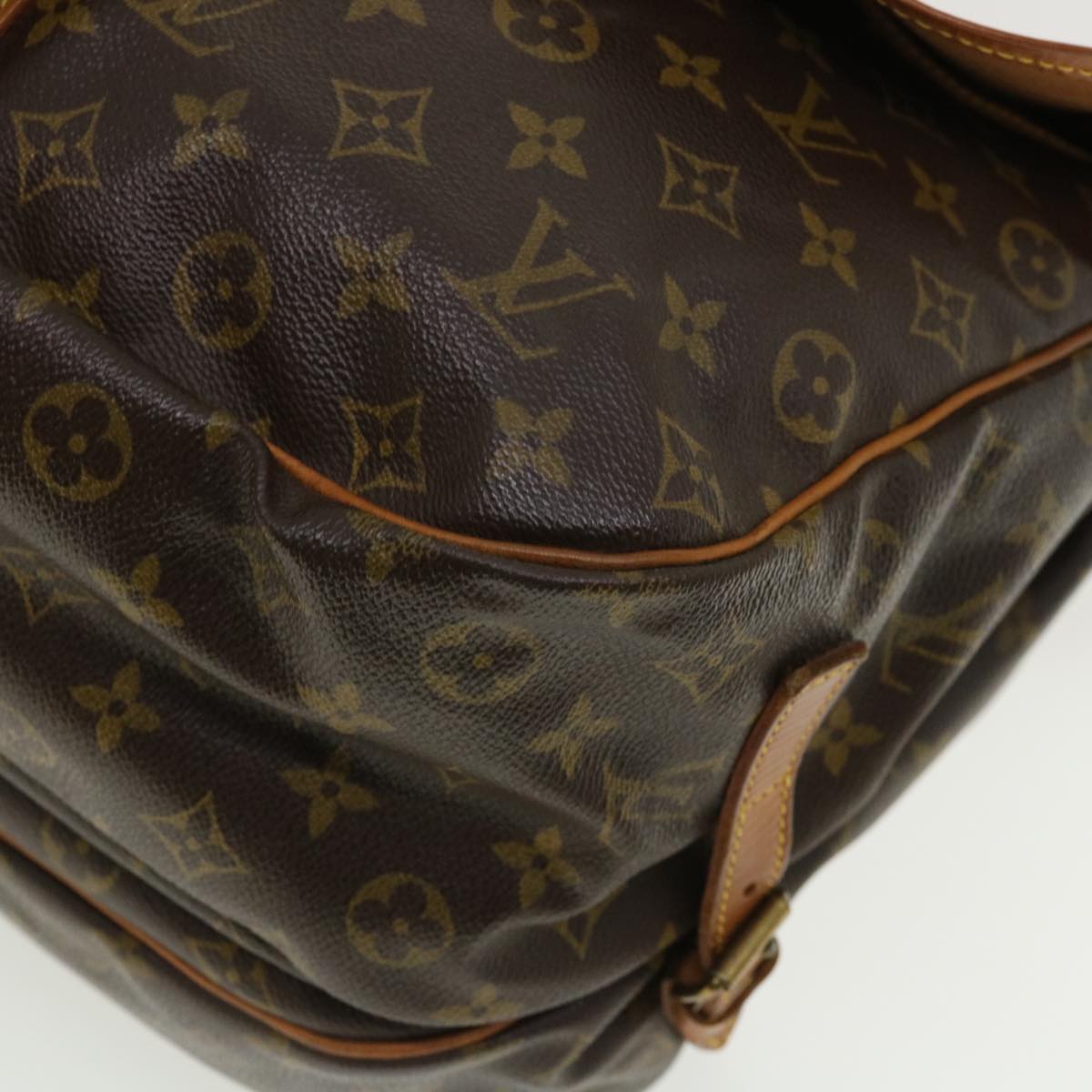 LOUIS VUITTON Monogram Saumur 35 Shoulder Bag M42254 LV Auth ar8861