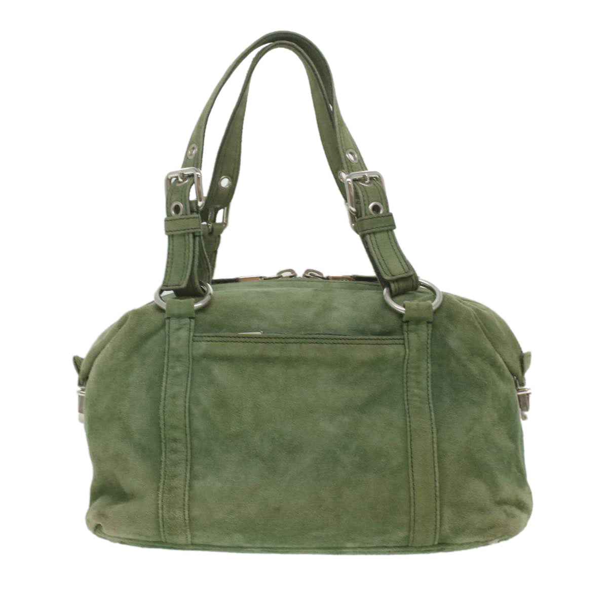 PRADA Shoulder Bag Suede Green Auth ar8869