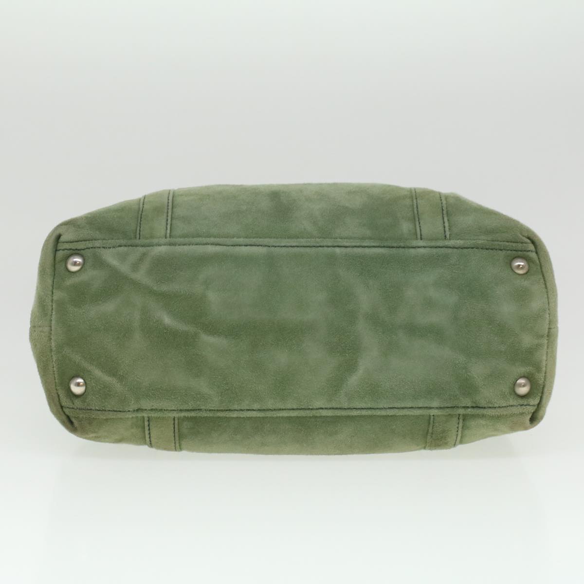 PRADA Shoulder Bag Suede Green Auth ar8869