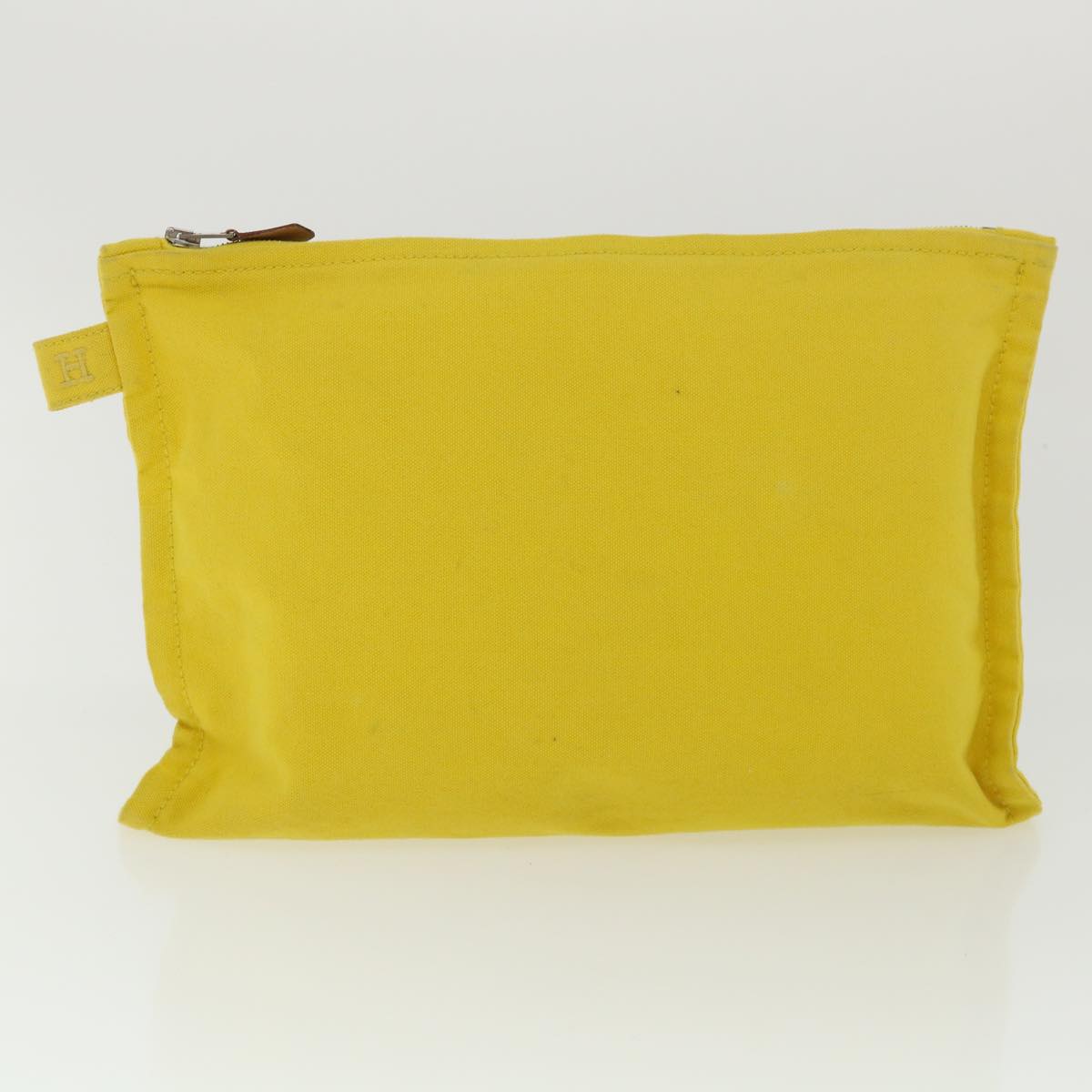 HERMES Pouch Canvas 2Set Yellow Auth ar8878