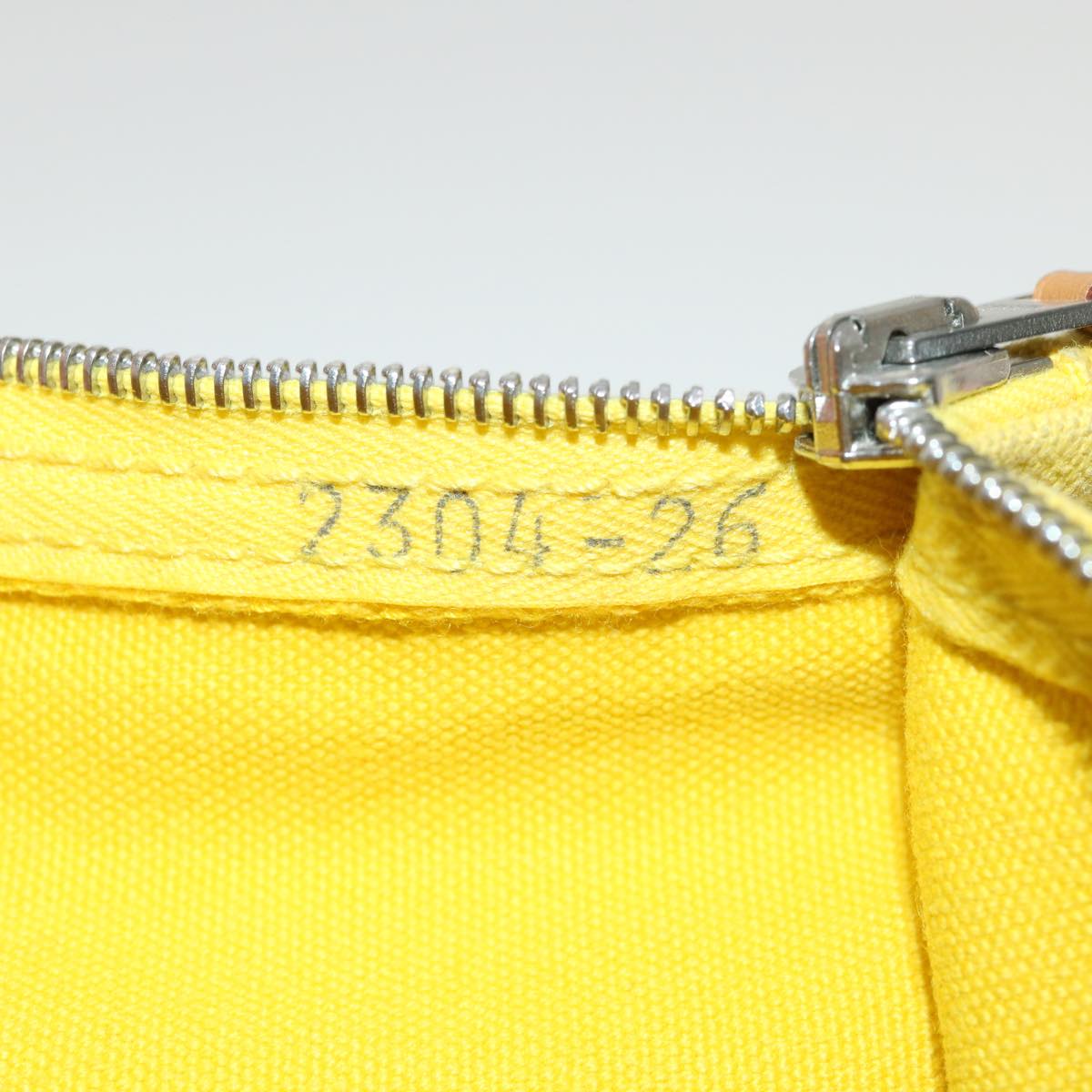 HERMES Pouch Canvas 2Set Yellow Auth ar8878