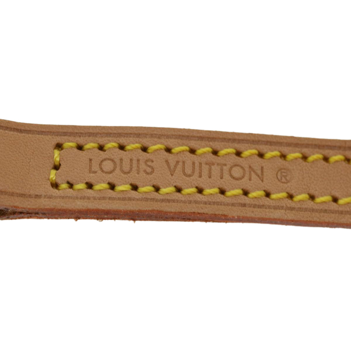 LOUIS VUITTON Shoulder Strap Leather 45.3"" Beige LV Auth ar8893