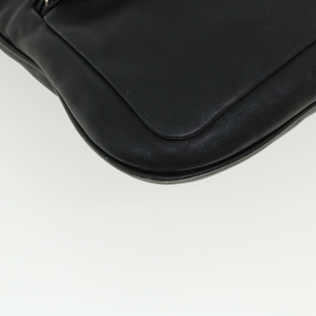 PRADA Shoulder Bag Leather Black Auth ar8908