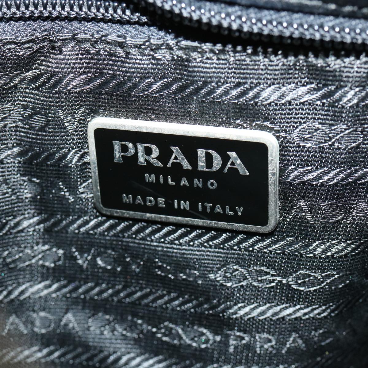 PRADA Shoulder Bag Leather Black Auth ar8908