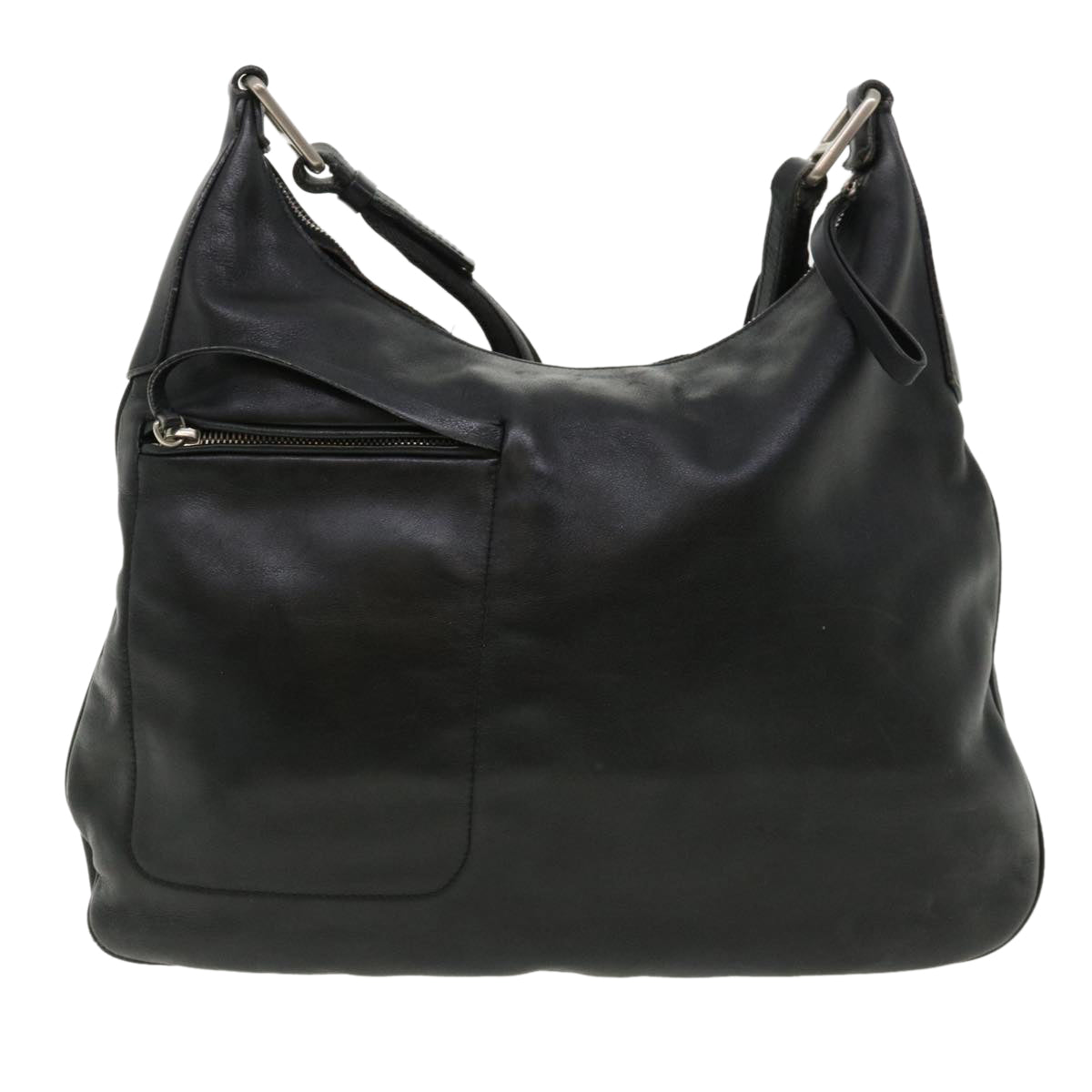 PRADA Shoulder Bag Leather Black Auth ar8908 - 0