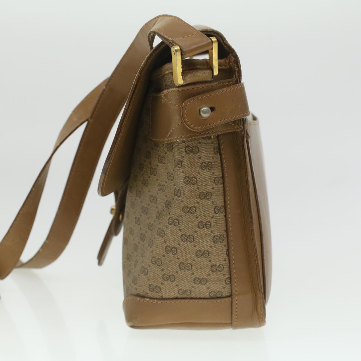 GUCCI Micro GG Canvas Shoulder Bag Beige 001 261 1135 Auth ar8953