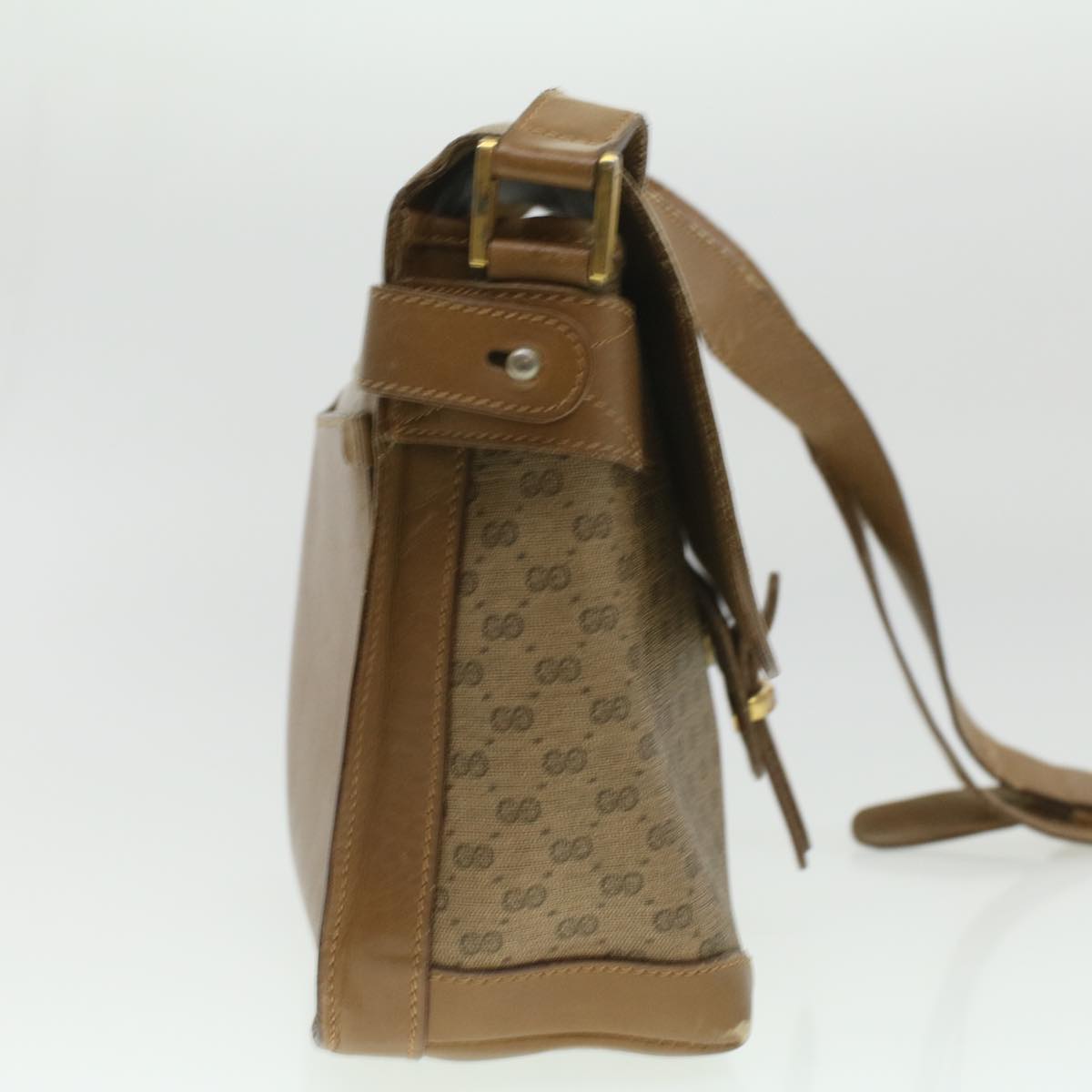 GUCCI Micro GG Canvas Shoulder Bag Beige 001 261 1135 Auth ar8953