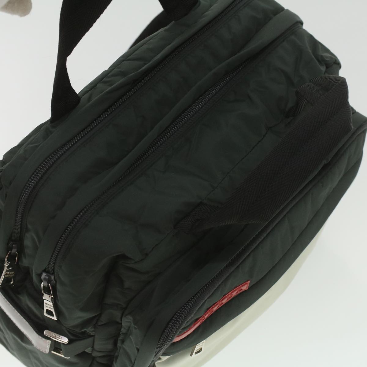 PRADA Waist Bag Nylon 2way Khaki Auth ar8989