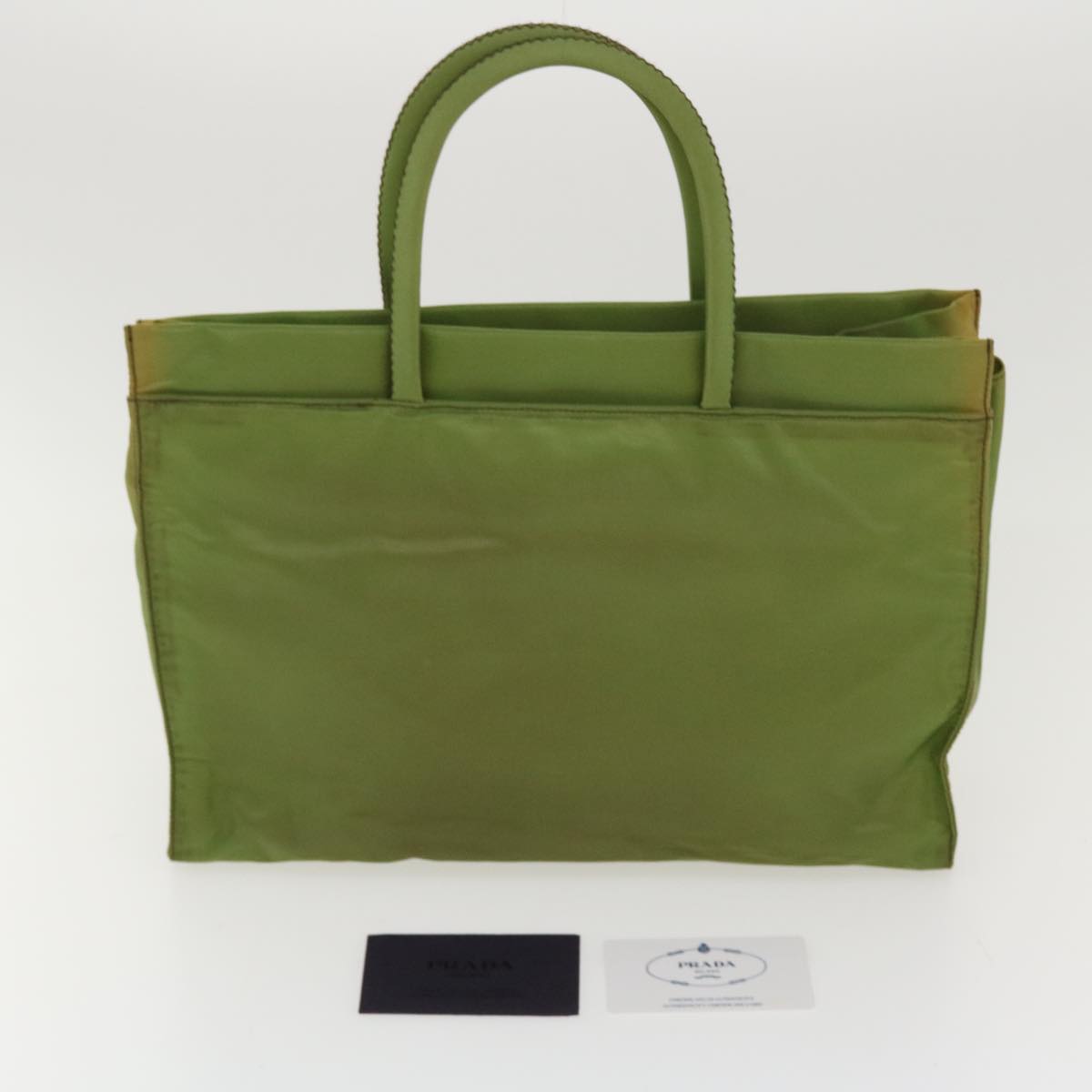 PRADA Hand Bag Nylon Khaki Auth ar8992