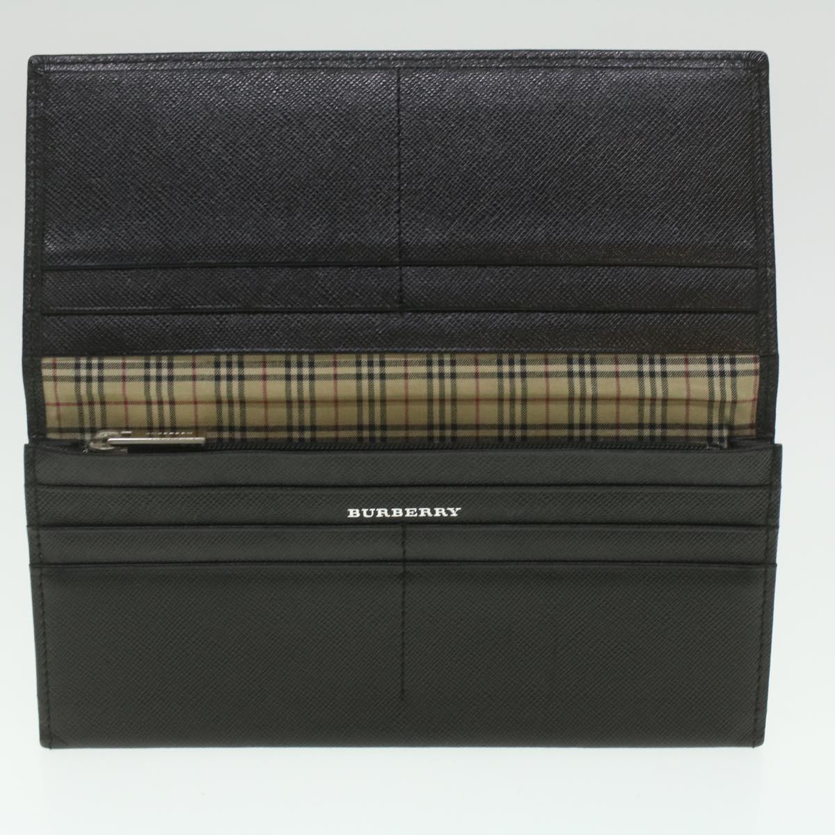 BURBERRY Wallet Leather 2Set Black Beige Auth ar8997