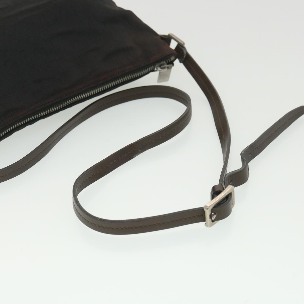 CELINE C Macadam Canvas Shoulder Bag Black Auth ar9020