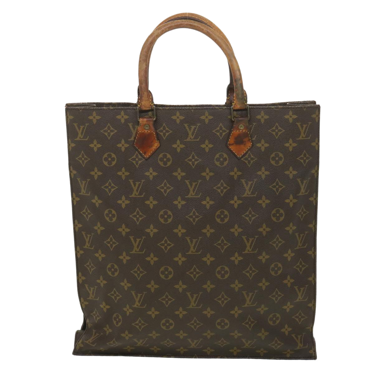 LOUIS VUITTON Monogram Sac Plat Hand Bag M51140 LV Auth ar9079 - 0