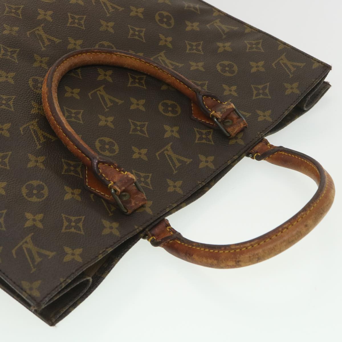 LOUIS VUITTON Monogram Sac Plat Hand Bag M51140 LV Auth ar9079