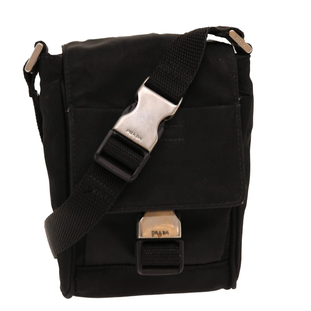 PRADA Shoulder Bag Nylon Black Auth ar9082