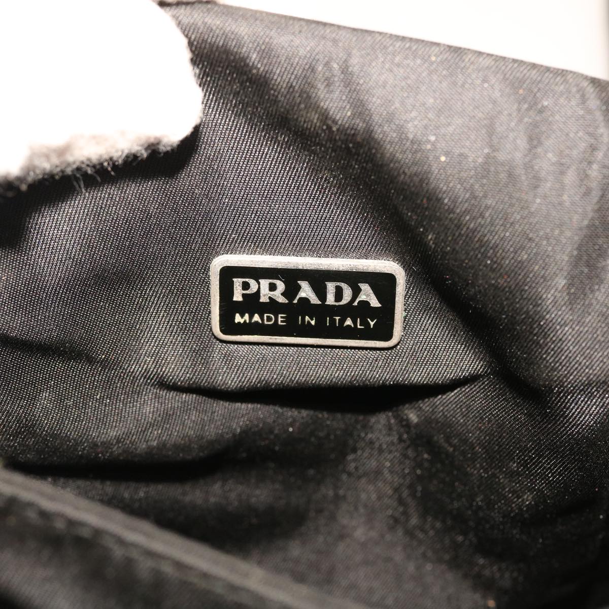 PRADA Shoulder Bag Nylon Black Auth ar9082