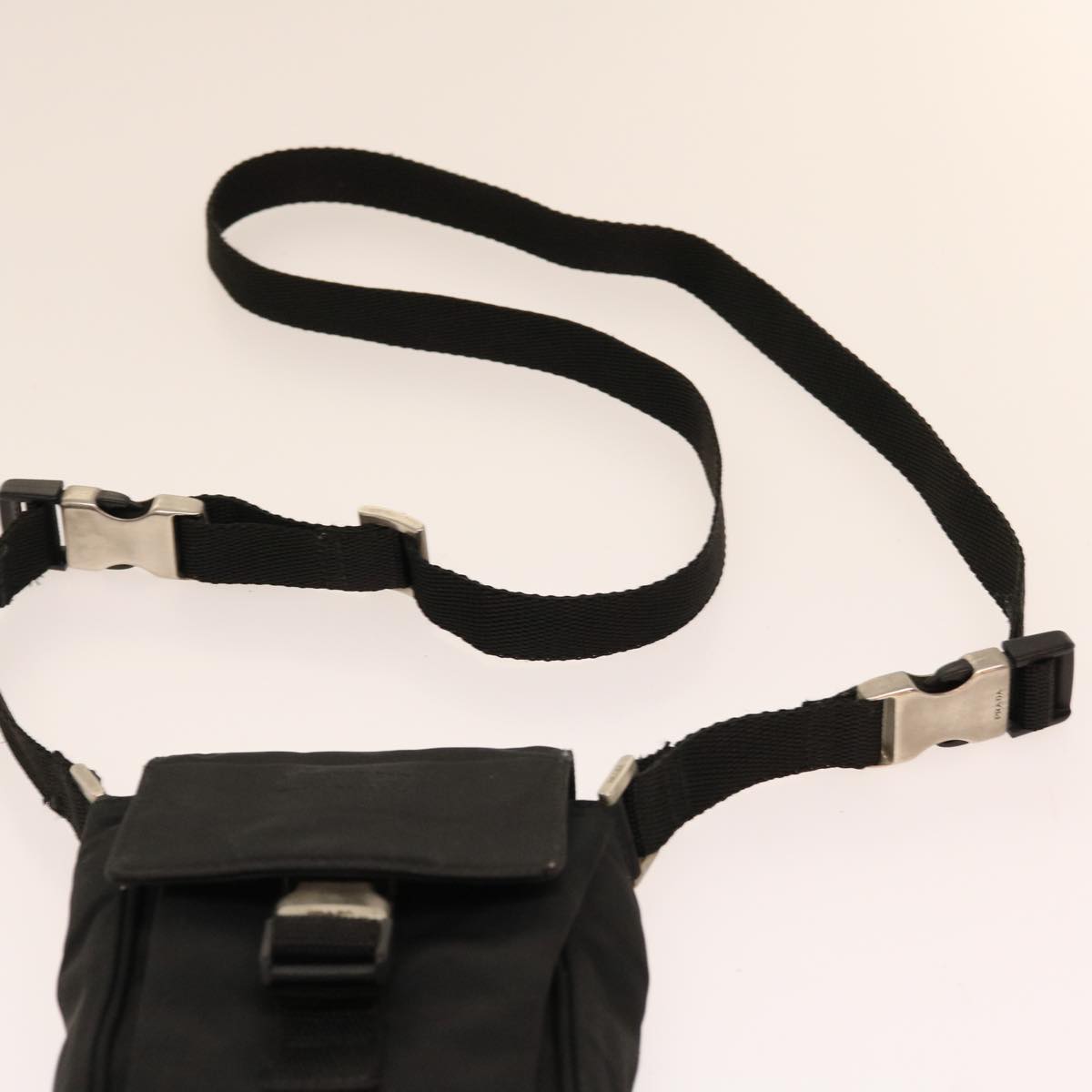 PRADA Shoulder Bag Nylon Black Auth ar9082