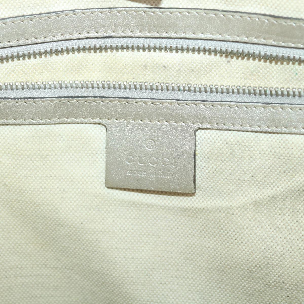 GUCCI GG Canvas Shoulder Bag Silver 197953 Auth ar9096